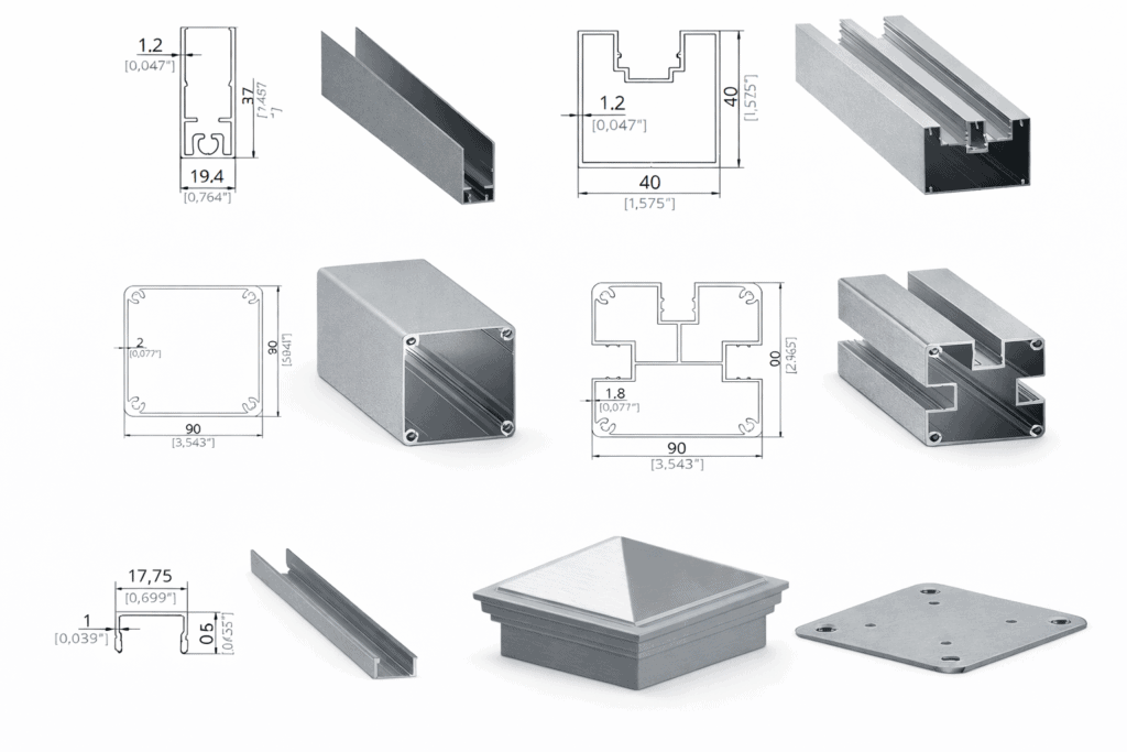 Profile din aluminiu pentru construcția de porți și garduri durabile.