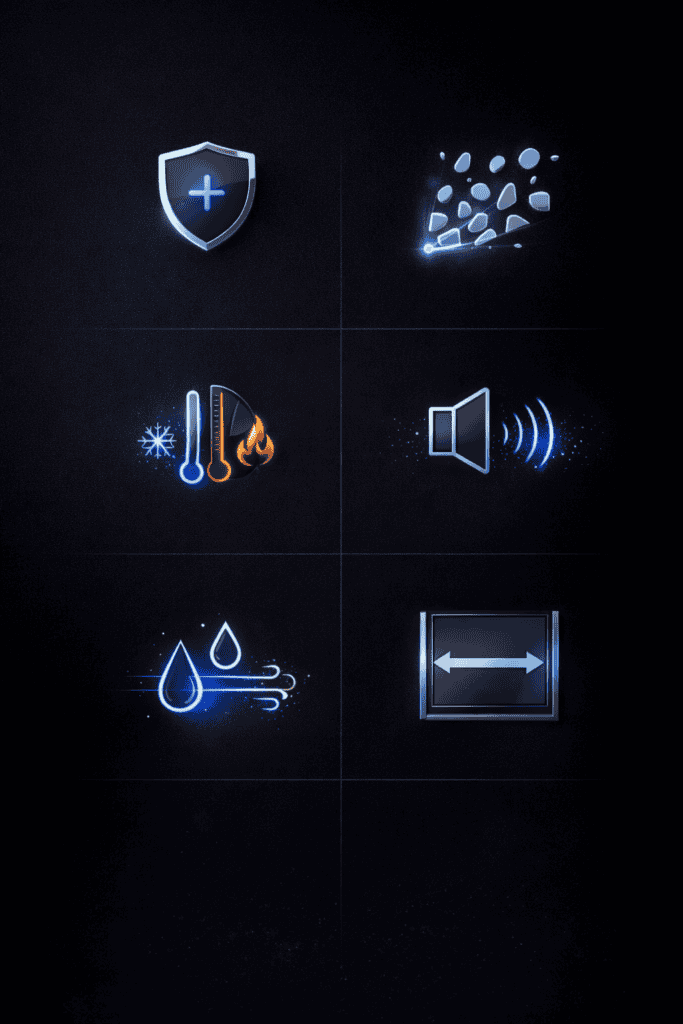 Siguranță și funcționare precisă a sistemului de închidere.